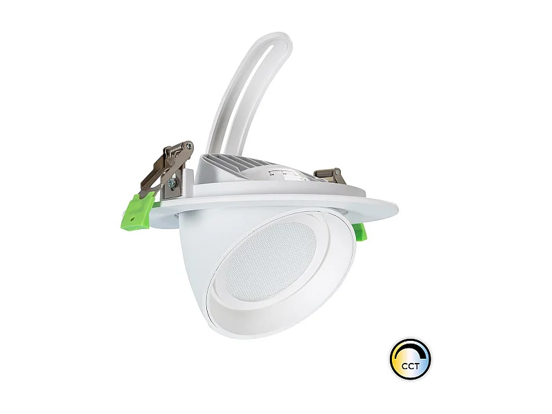 Downlight LED 48W Rond Orientable  CCT 120 lm/W LIFUD Coupe Ø 175 mm Sélectionnable (chaud-neutre-froid) No Flicker