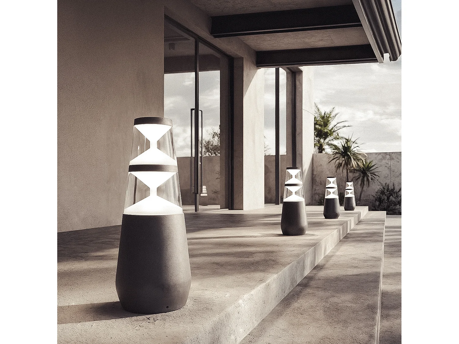 Lampioncino per Esterni LED 8W Superficie 38cm Doppio Danko Antracite