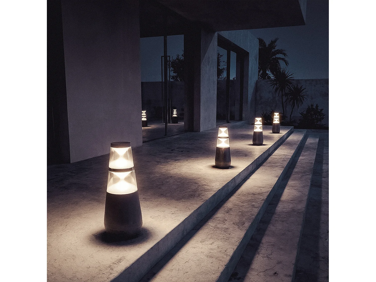 Lampioncino per Esterni LED 8W Superficie 38cm Doppio Danko Antracite