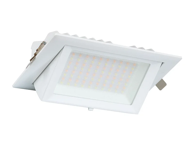 Spot Downlight LED 38W Rectangulaire Orientable  130 lm/W LIFUD Coupe 210x125 mm Blanc Chaud  3000K