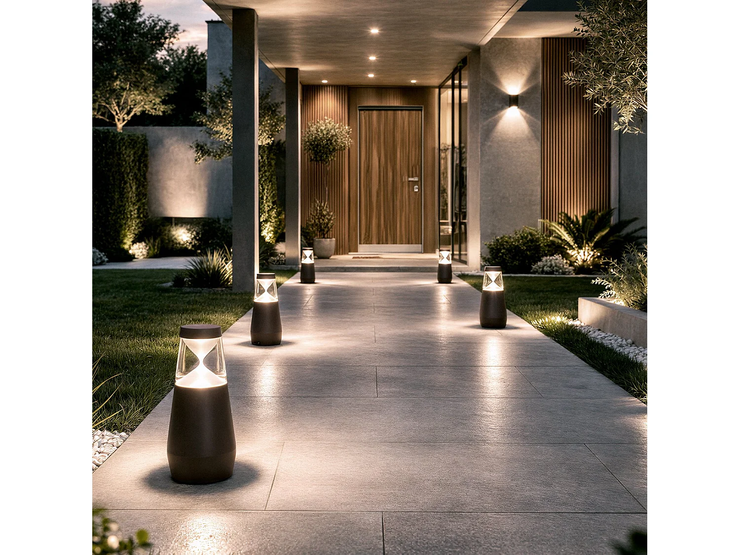 Balise Extérieure LED 9W sur Pied 30 cm en Saillie Danko Anthracite