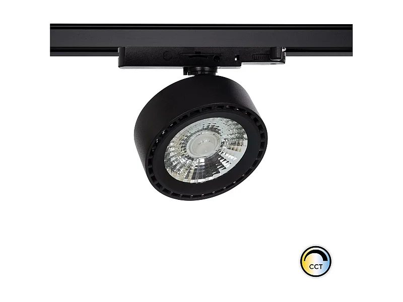 Spot LED sur Rail Triphasé 30W Onuba CCT Sélectionnable Noir Sélectionnable (chaud-neutre)