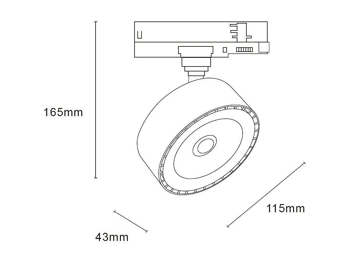 Spot LED sur Rail Triphasé 30W Onuba CCT Sélectionnable Noir Sélectionnable (chaud-neutre)