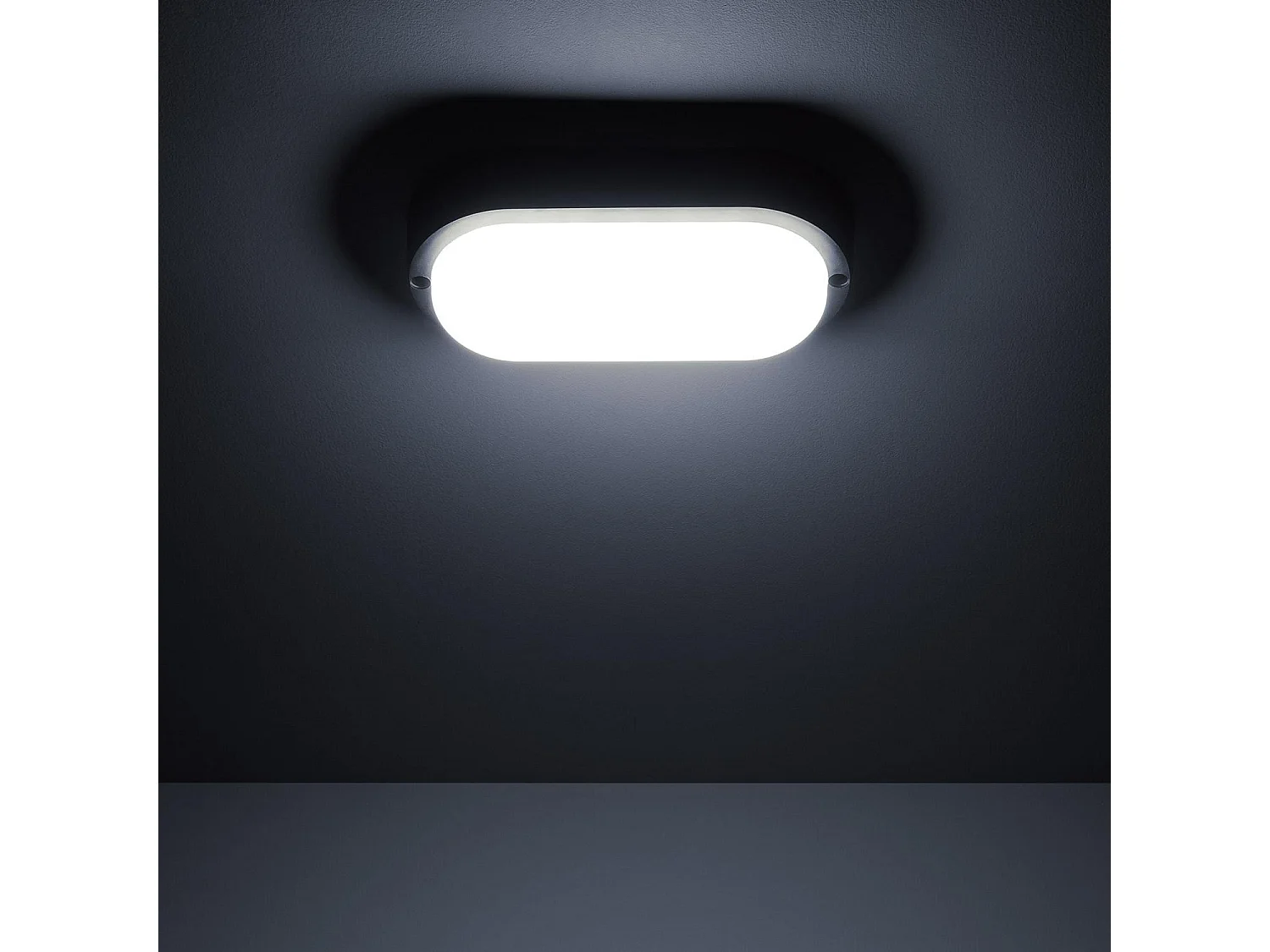 Plafoniera LED 15W Ovale per Esterni 85x173 mm IP65 Hublot Black 6500K Bianco Freddo