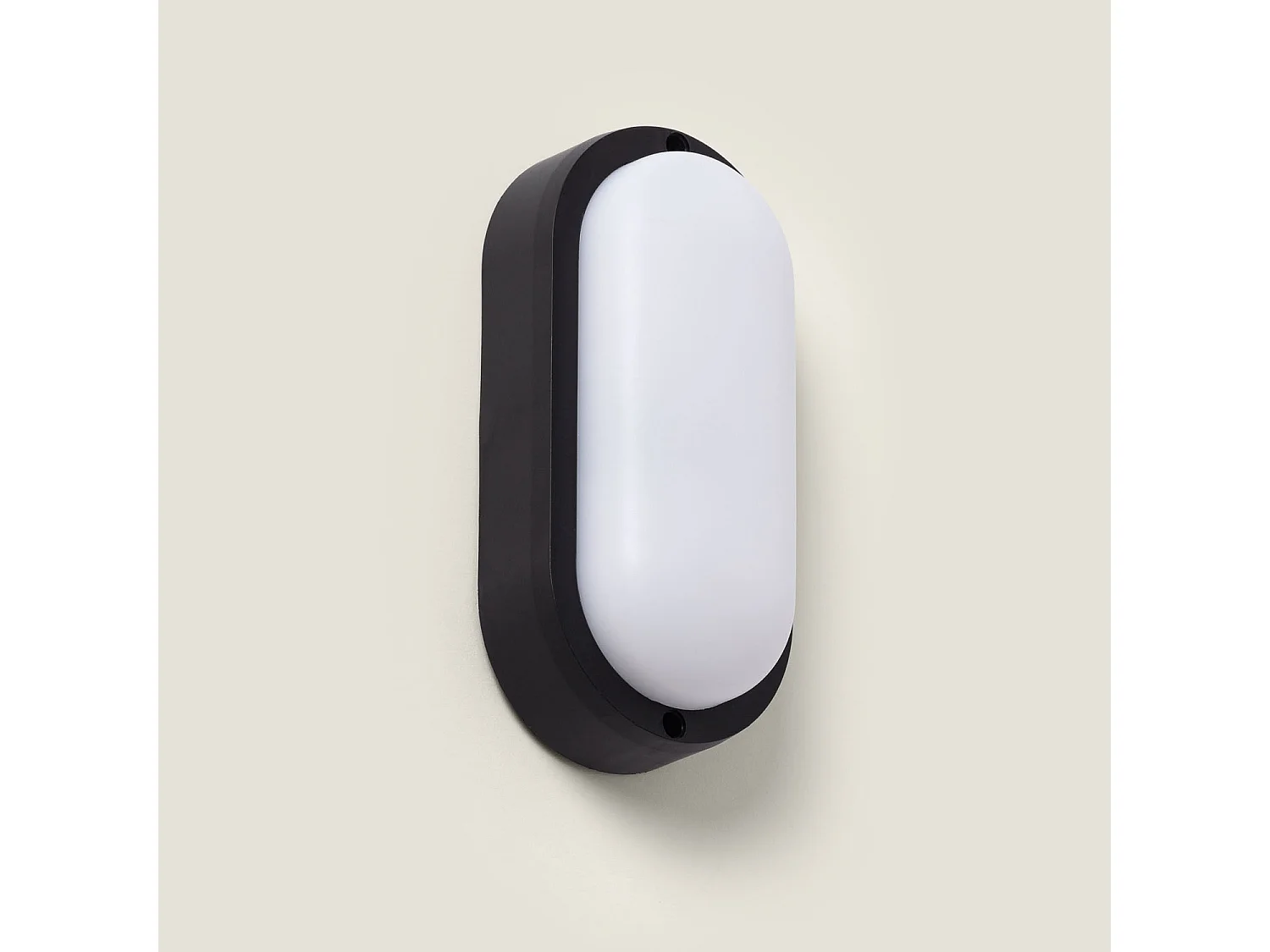 Plafoniera LED 15W Ovale per Esterni 85x173 mm IP65 Black 6500K Bianco Freddo
