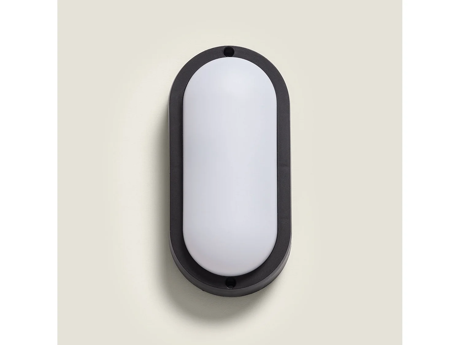 Plafoniera LED 15W Ovale per Esterni 85x173 mm IP65 Black 6500K Bianco Freddo