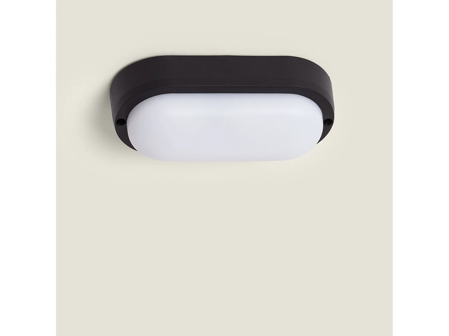 Plafoniera LED 15W Ovale per Esterni 85x173 mm IP65 Black 6500K Bianco Freddo
