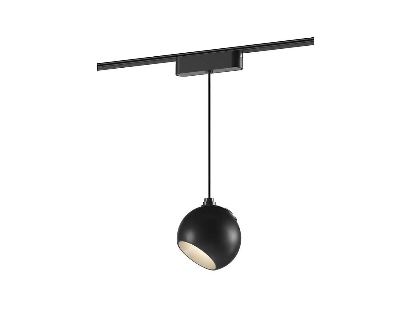 Spot LED Suspendu sur Rail Magnétique 25mm Extra-Plat 12W 48V Concave Ø100 mm Noir 2700K Blanc chaud
