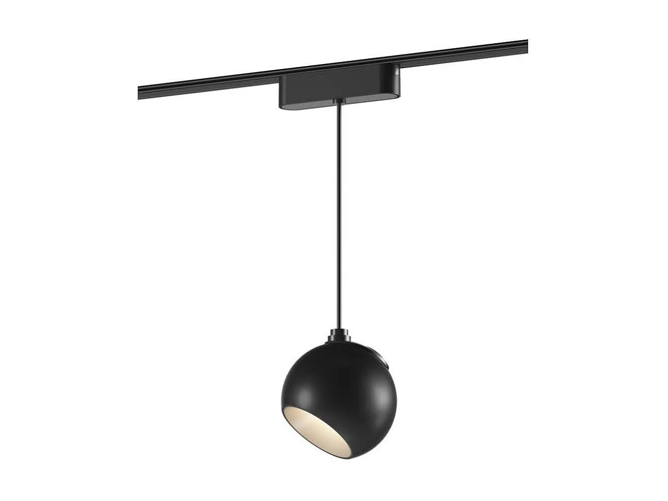 Spot LED Suspendu sur Rail Magnétique 25mm Extra-Plat 12W 48V Concave Ø100 mm Noir 2700K Blanc chaud