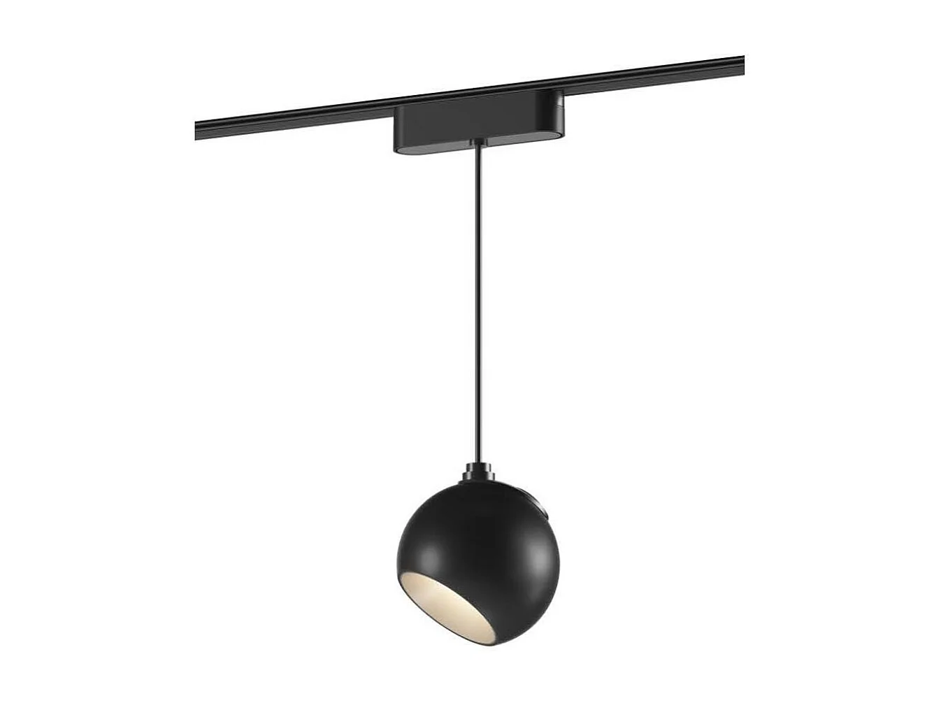 Spot LED Suspendu sur Rail Magnétique 25mm Extra-Plat 12W 48V Concave Ø100 mm Noir 2700K Blanc chaud