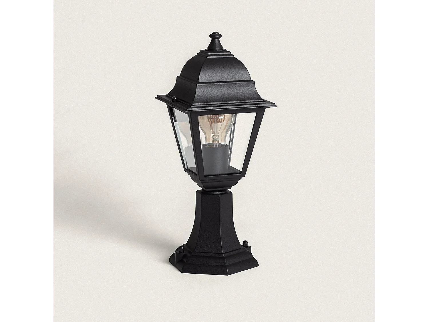 Baliza Sobremuro Exterior E27 Aluminio y Cristal Villa