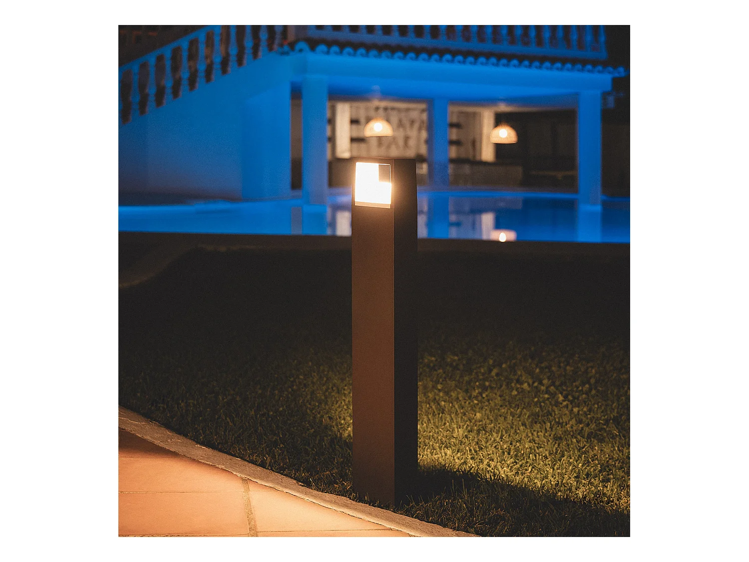 Balise LED 9W Extérieure Aluminium en Saillie sur Pied 80cm Sheffield  Anthracite