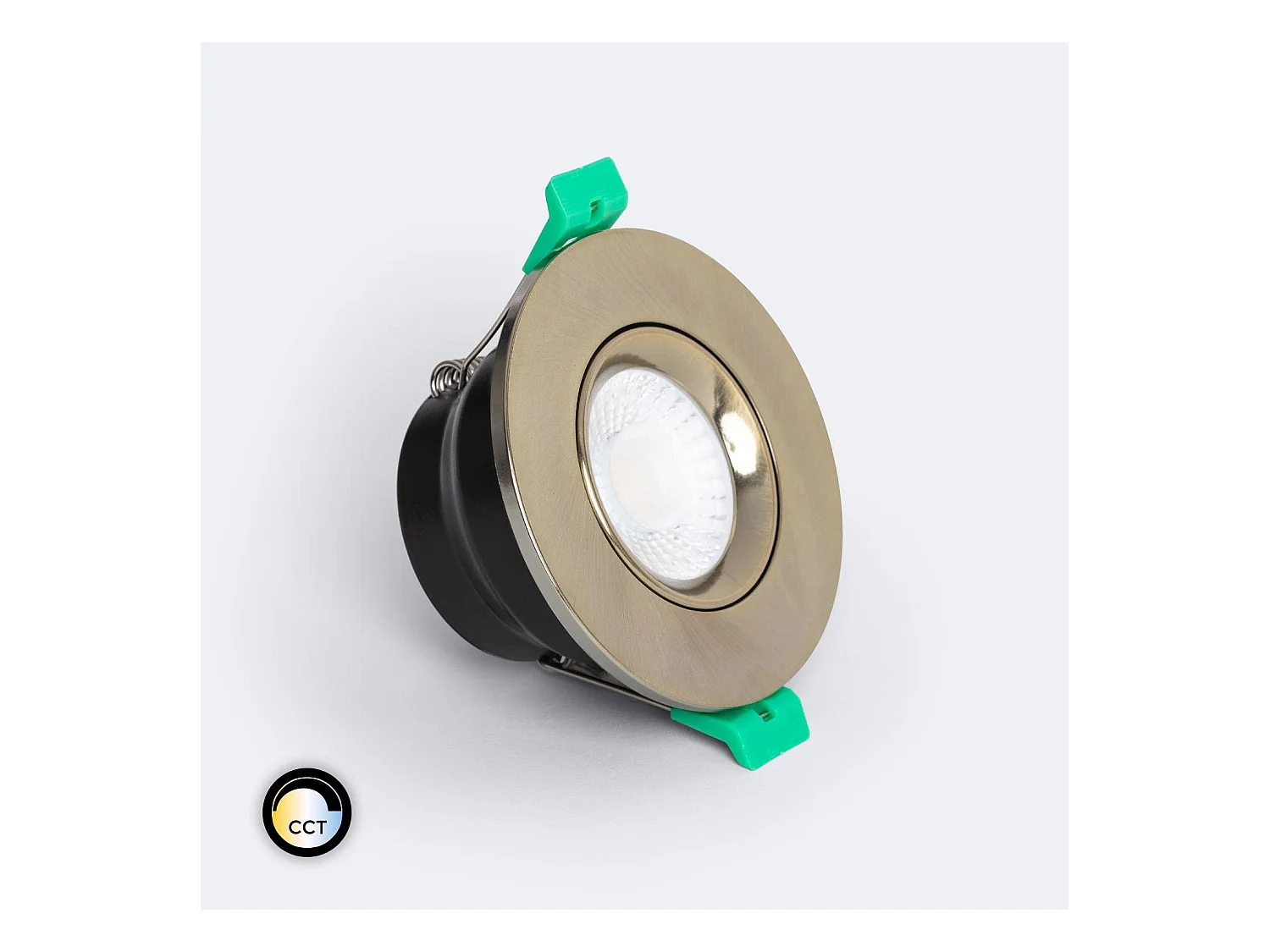 Spot Downlight Ignifuge LED 5-8W Rond Dimmable IP65 Coupe Ø 65 mm Design Ajustable Doré Sélectionnable (Neutre-Froid)