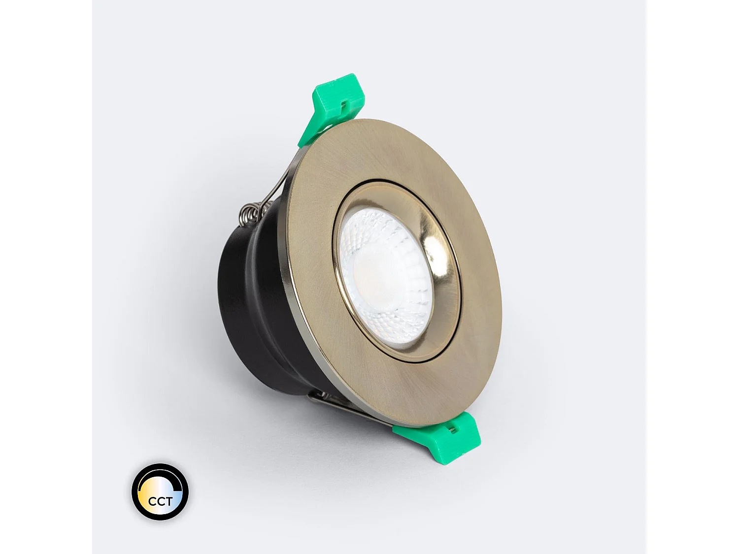 Spot Downlight Ignifuge LED 5-8W Rond Dimmable IP65 Coupe Ø 65 mm Design Ajustable Doré Sélectionnable (Neutre-Froid)