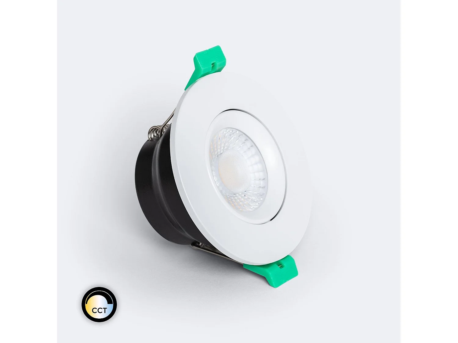 Foco Downlight LED 5-8W Ignífugo Circular Regulable IP65 Corte Ø 65 mm Design Ajustable Cromado Seleccionable (Neutro-Frío)