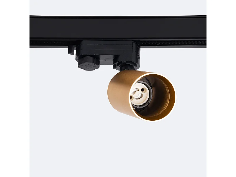 Spot à Douille sur Rail Triphasé Lux pour Ampoule GU10 Or