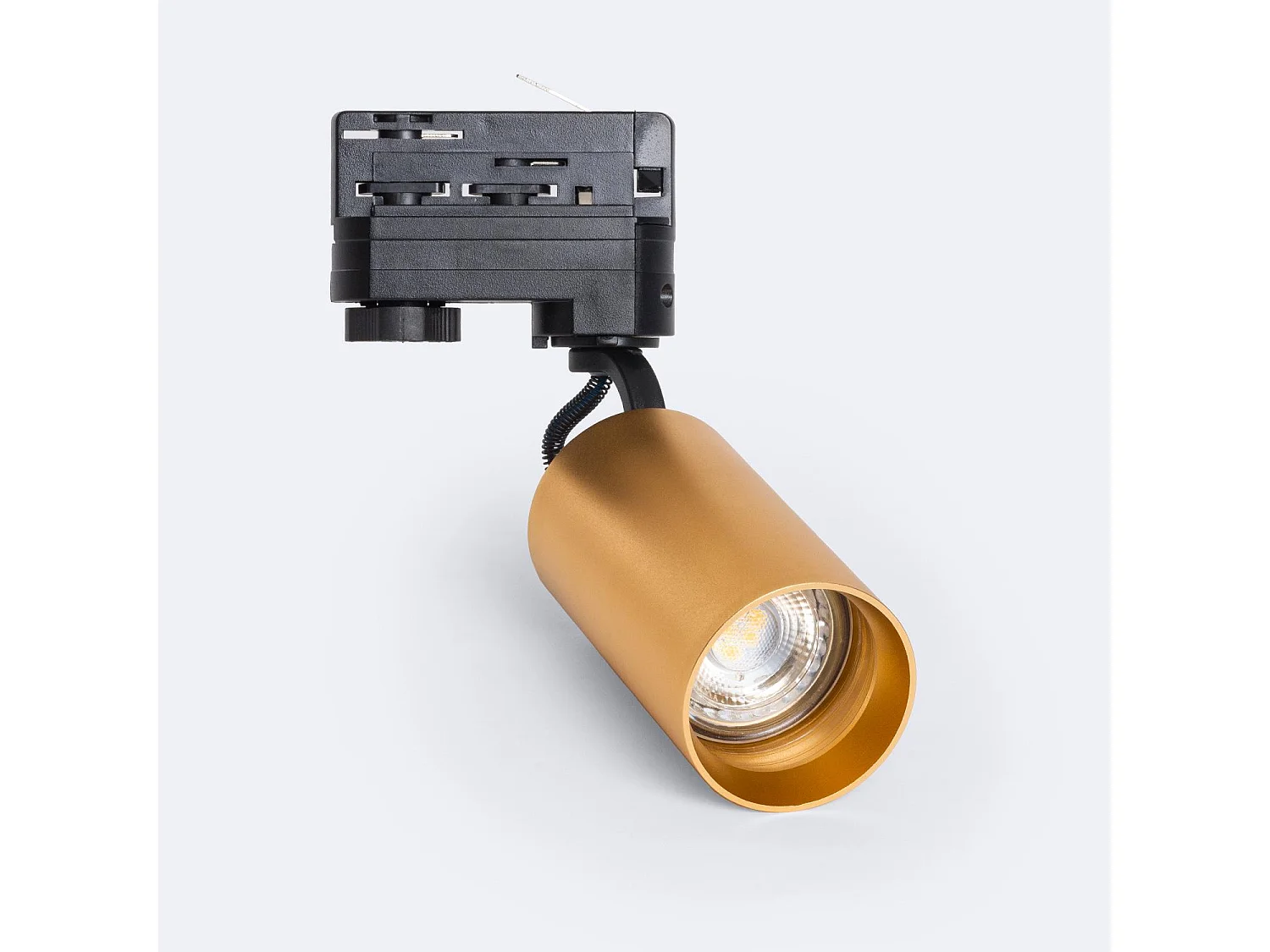 Spot à Douille sur Rail Triphasé Lux pour Ampoule GU10 Or