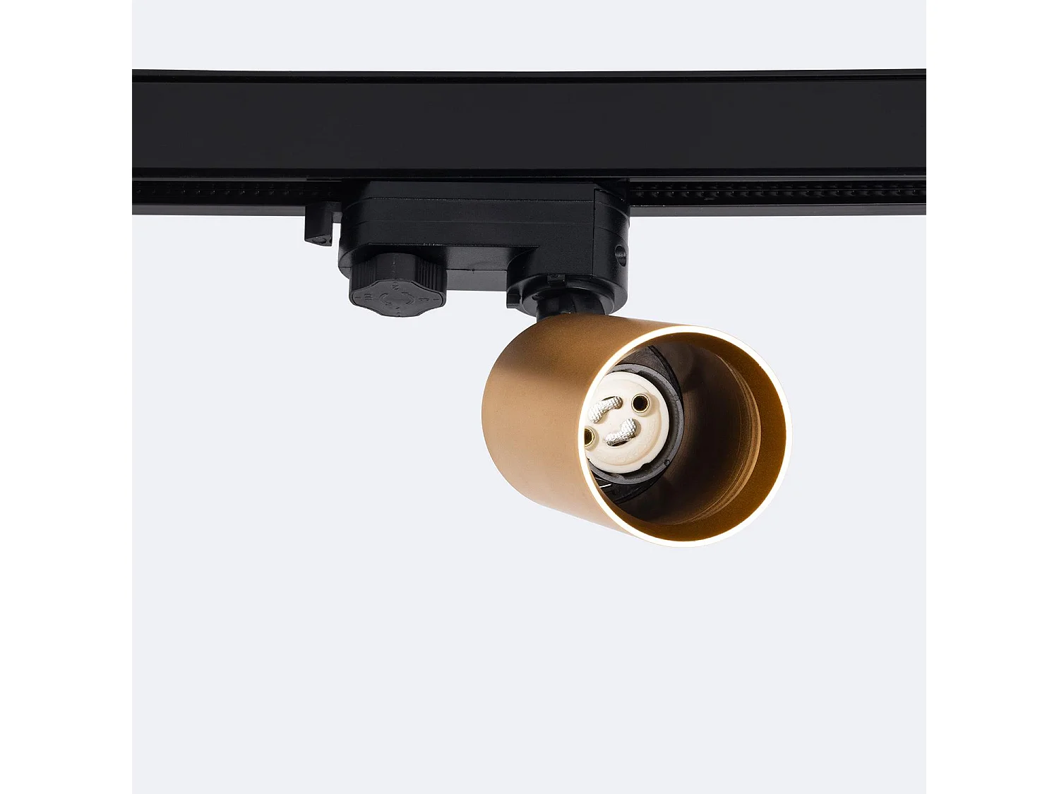 Spot à Douille sur Rail Triphasé Lux pour Ampoule GU10 Or