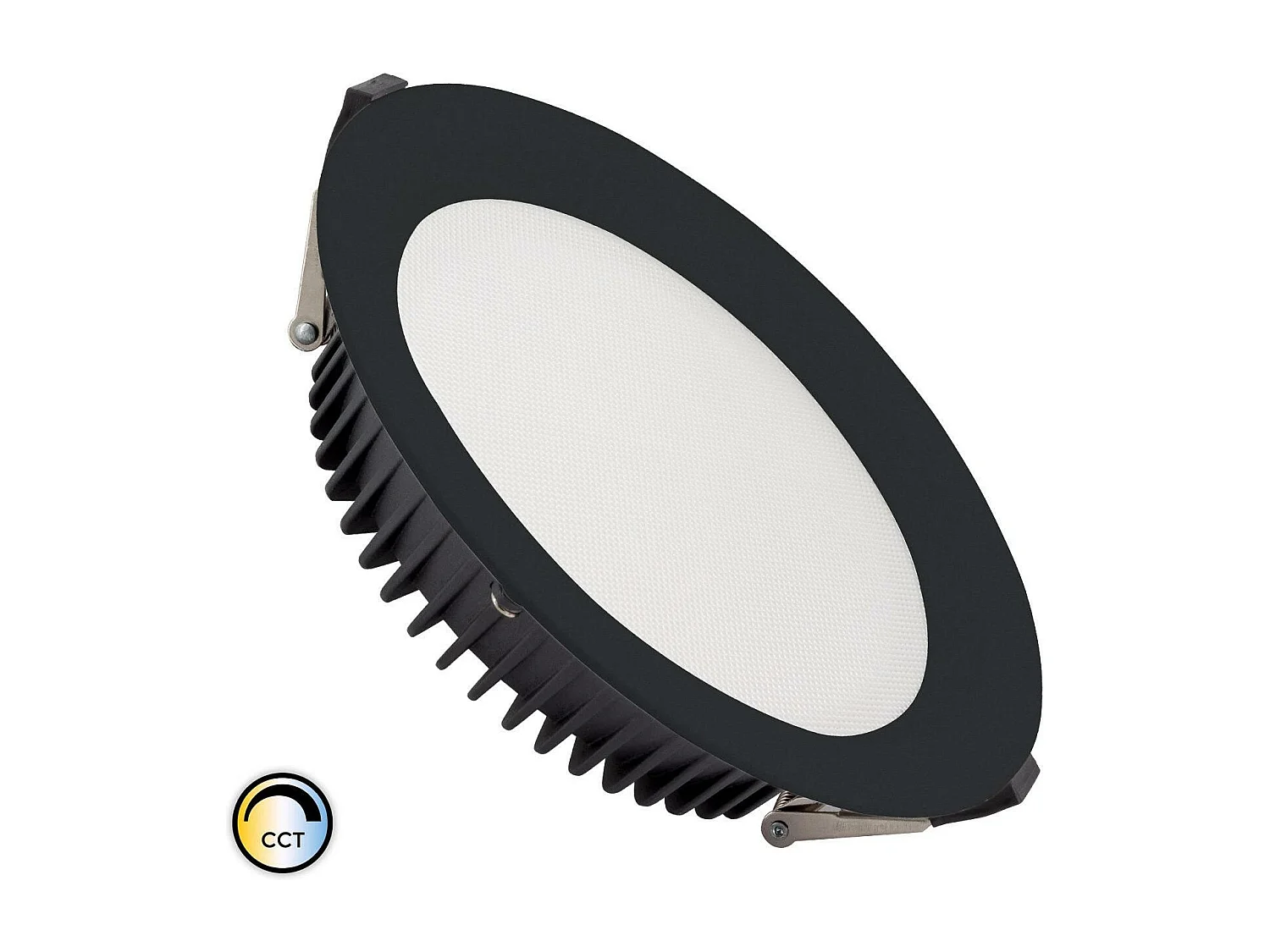 Downlight LED 40W Circular SAMSUNG AERO 130 lm/W Microprismático CCT Seleccionable LIFUD Corte Ø 200 mm Negro Seleccionable (Cálido-Neutro-Frío)