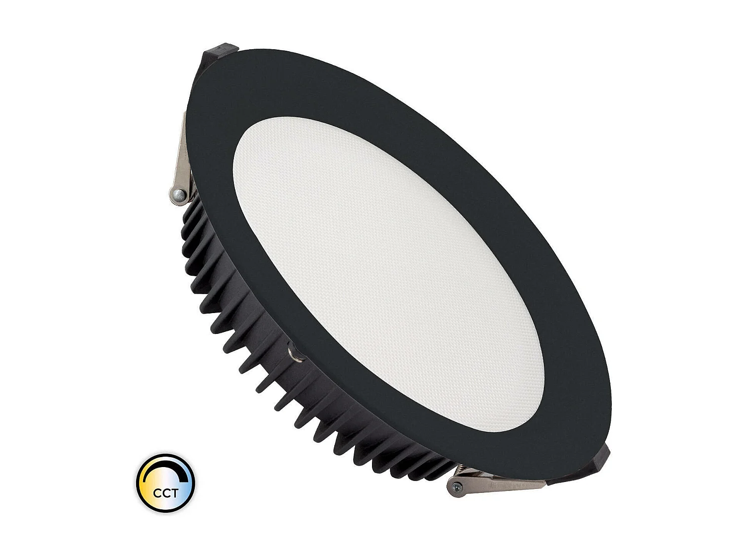 Downlight LED 40W Circular SAMSUNG AERO 130 lm/W Microprismático CCT Seleccionable LIFUD Corte Ø 200 mm Negro Seleccionable (Cálido-Neutro-Frío)