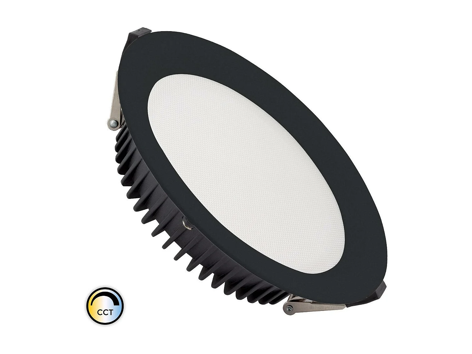 Downlight LED 40W Circular SAMSUNG AERO 130 lm/W Microprismático CCT Seleccionable LIFUD Corte Ø 200 mm Negro Seleccionable (Cálido-Neutro-Frío)