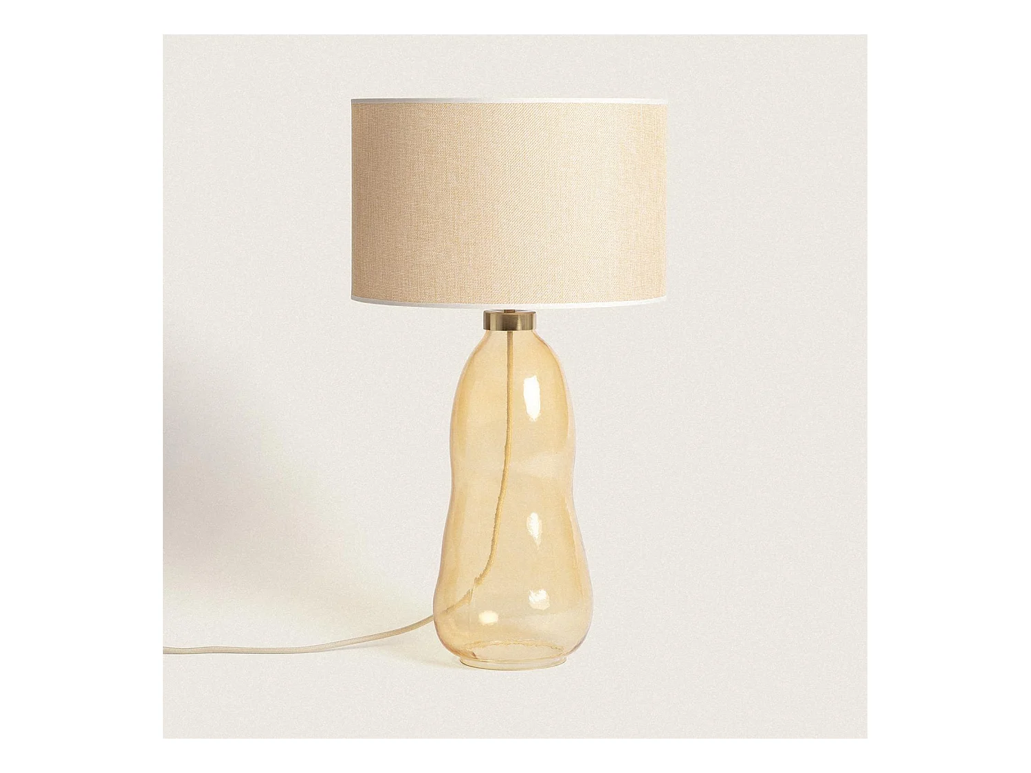 Lampe à Poser Tissu et Verre Big Nally Orange