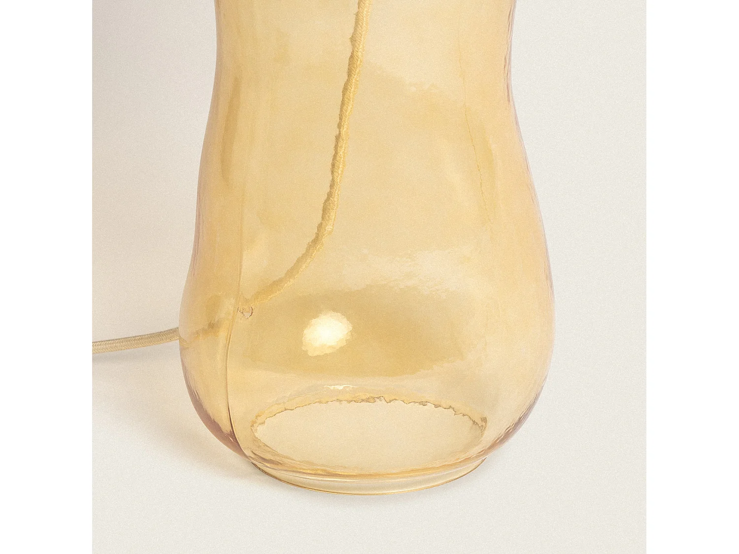 Lampe à Poser Tissu et Verre Big Nally Orange