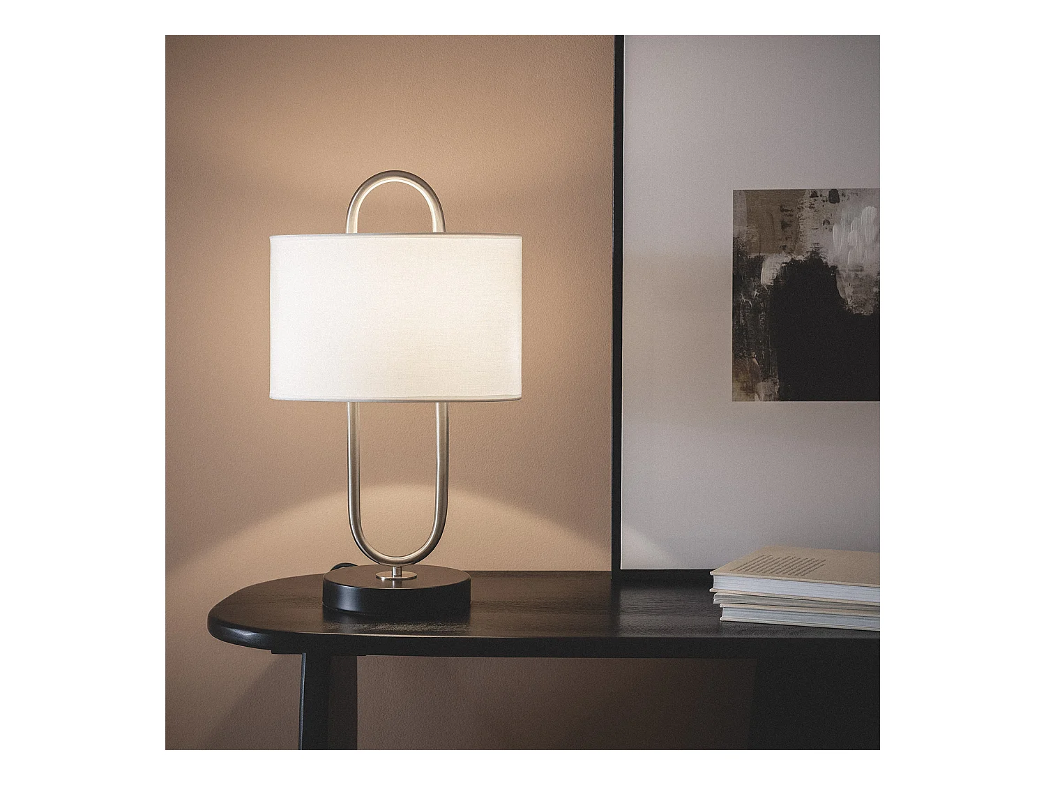 Lampe à Poser Métal et Tissu Duque Blanc