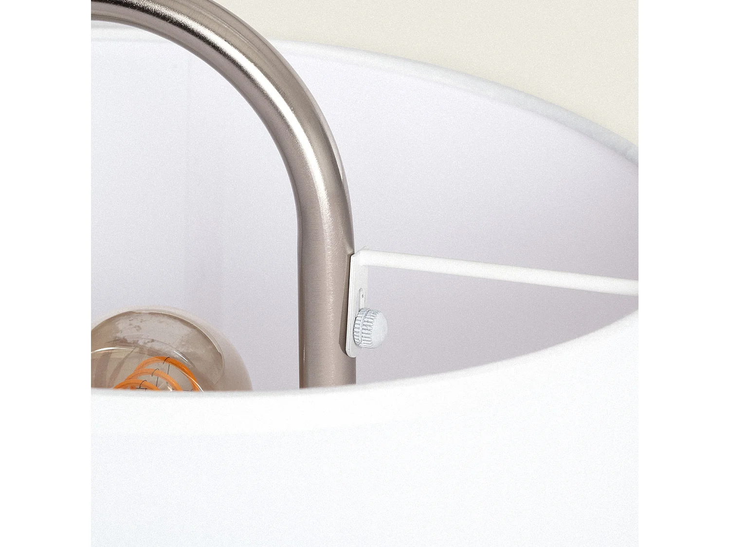 Lampe à Poser Métal et Tissu Duque Blanc