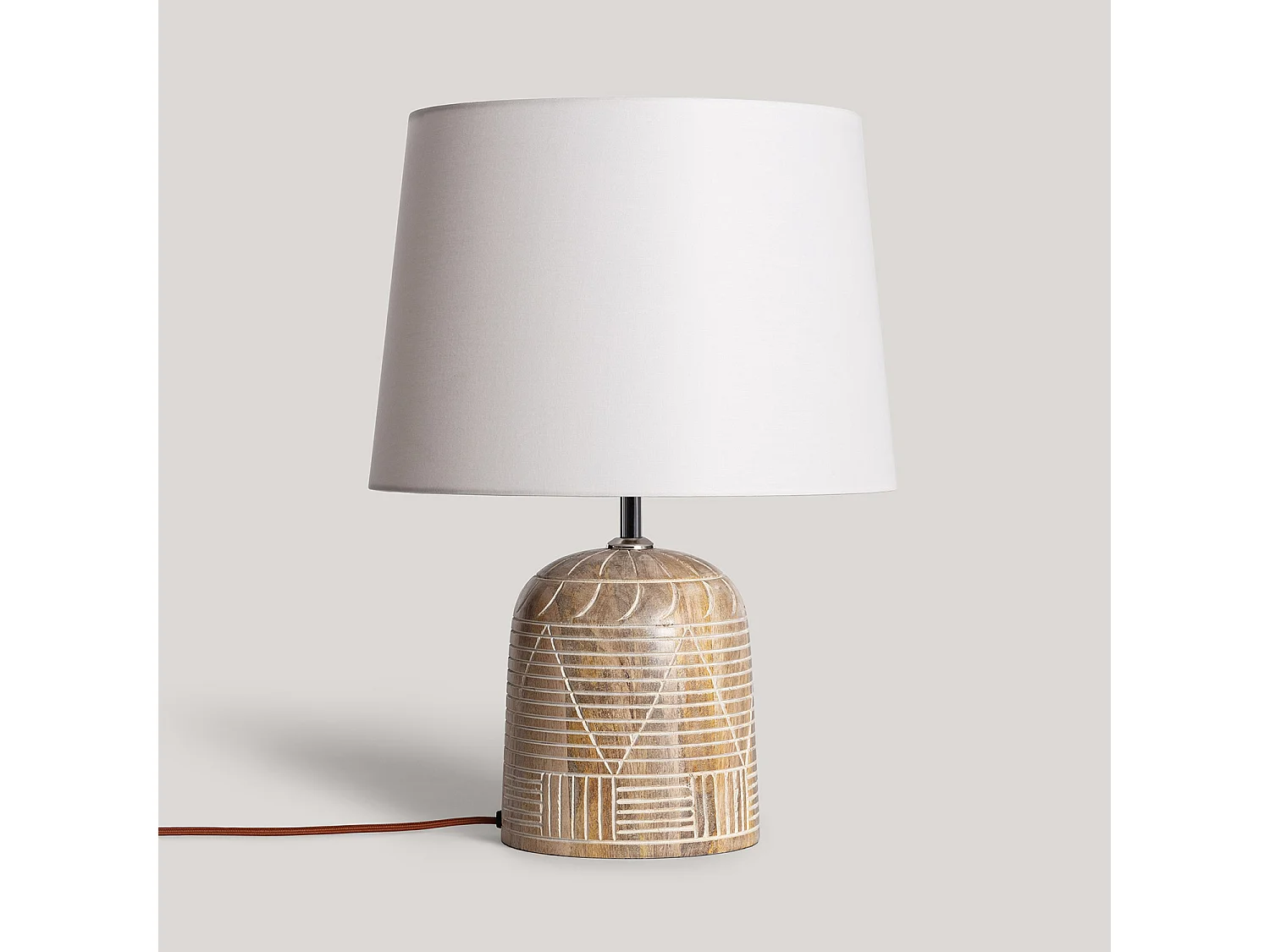 Lampada da Tavolo Legno Koson ILUZZIA Bianco