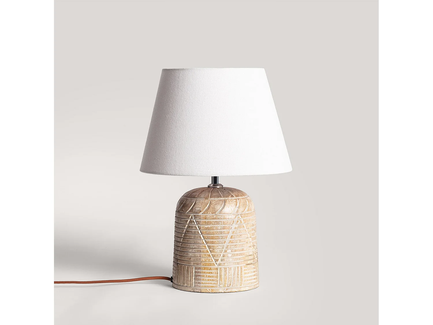 Lampada da Tavolo Legno Koson ILUZZIA Bianco