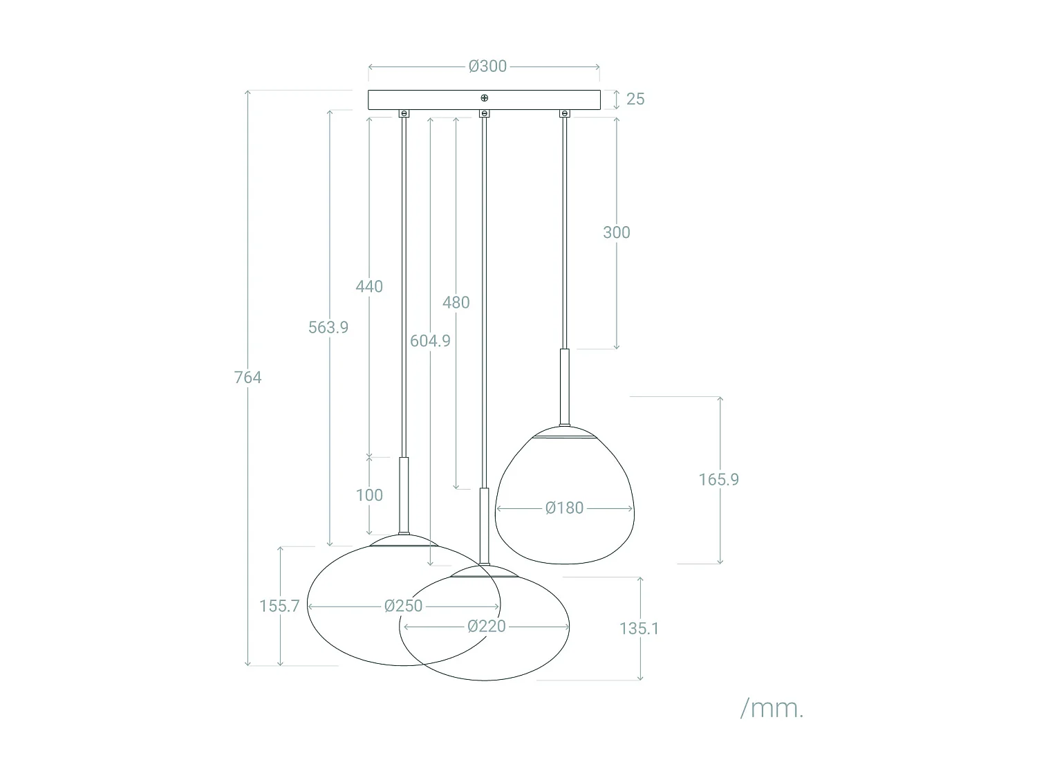 Suspension Verre Kurta Multicolore