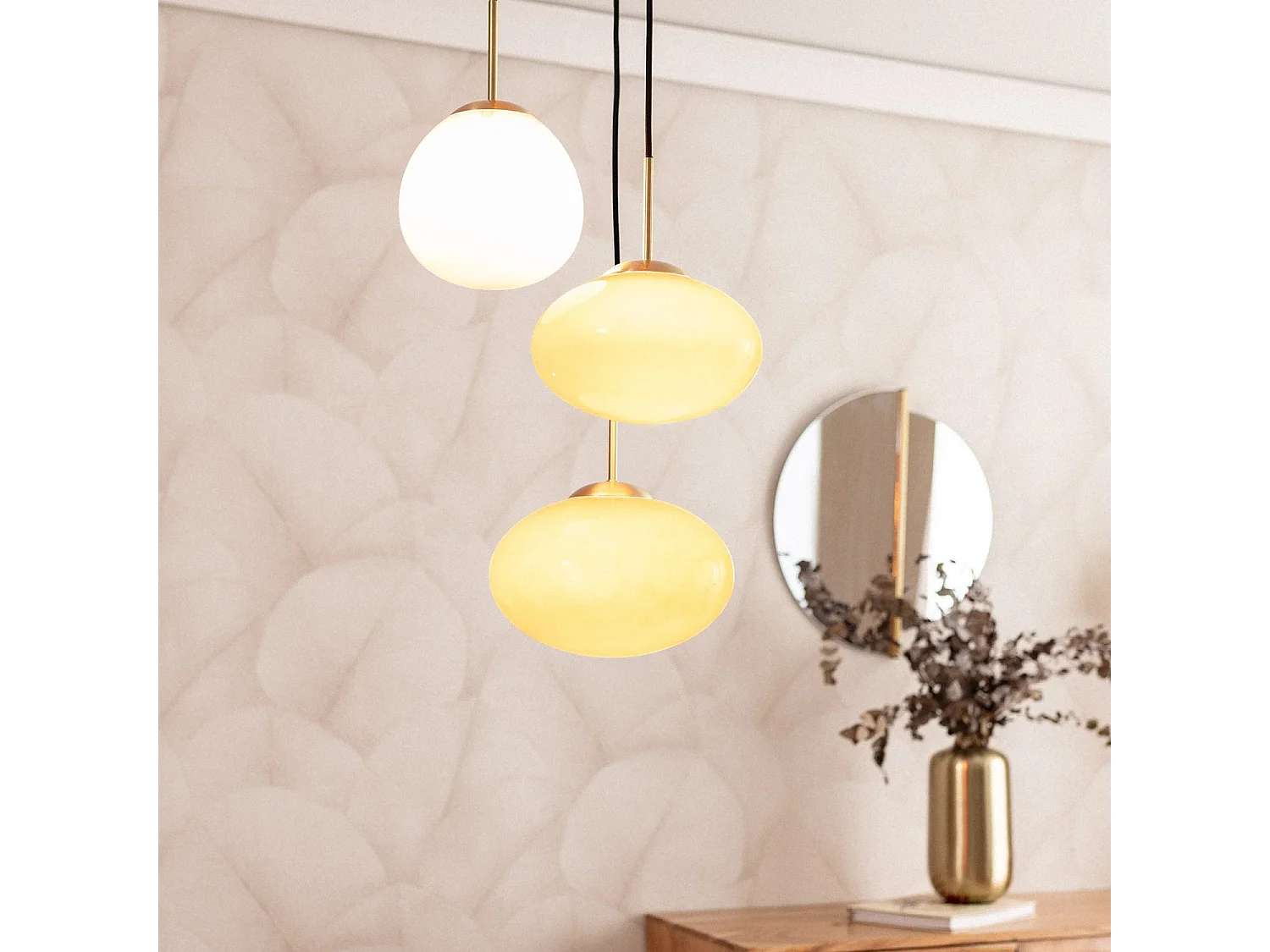Lampada a Sospensione Vetro Kurta Rosa
