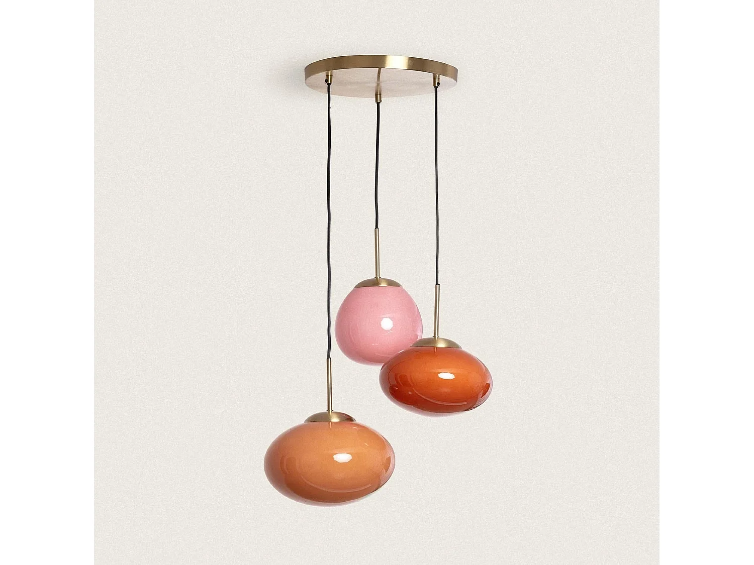 Lampada a Sospensione Vetro Kurta Rosa