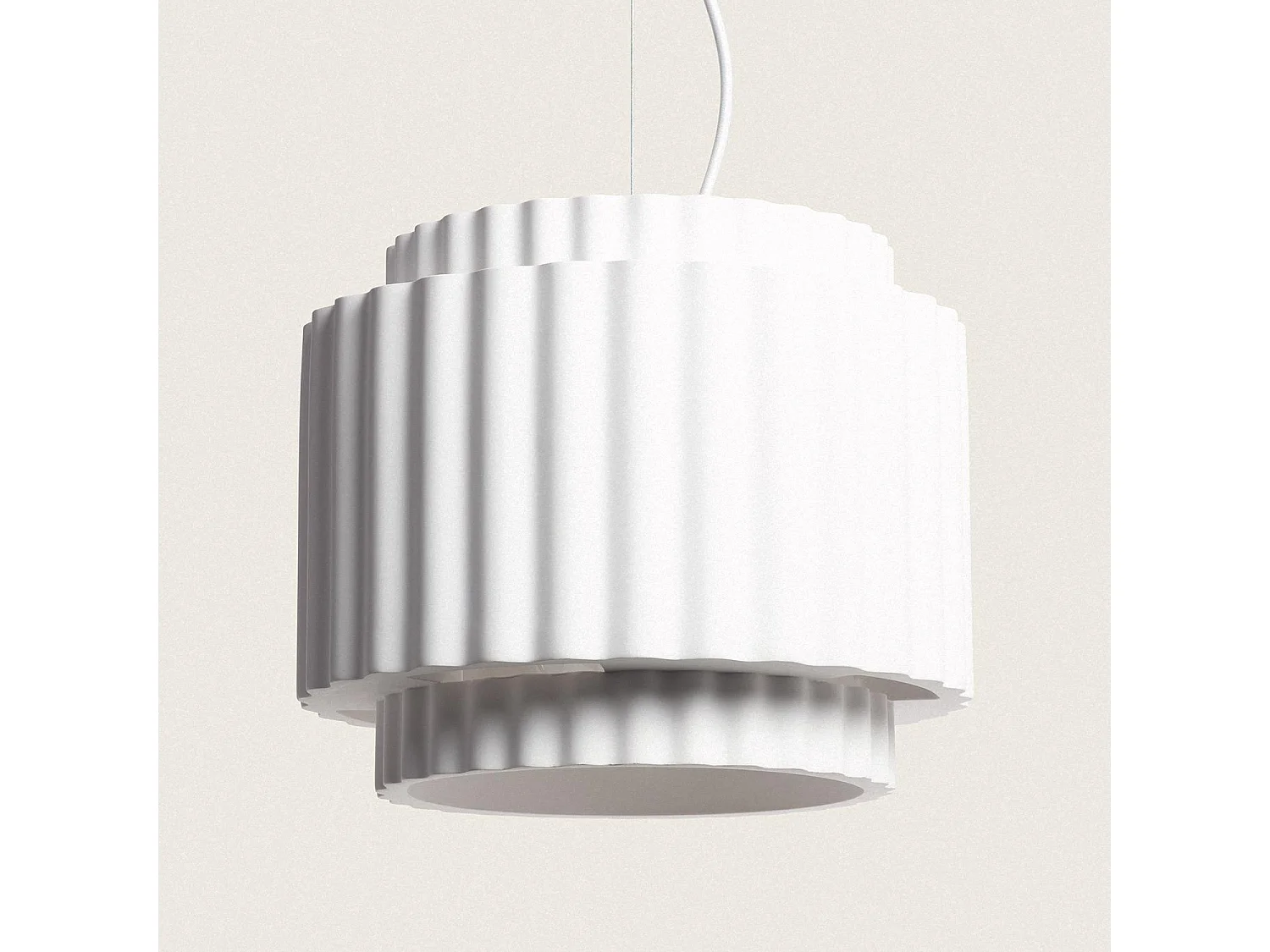 Lámpara Colgante Yeso Double Colum Blanco