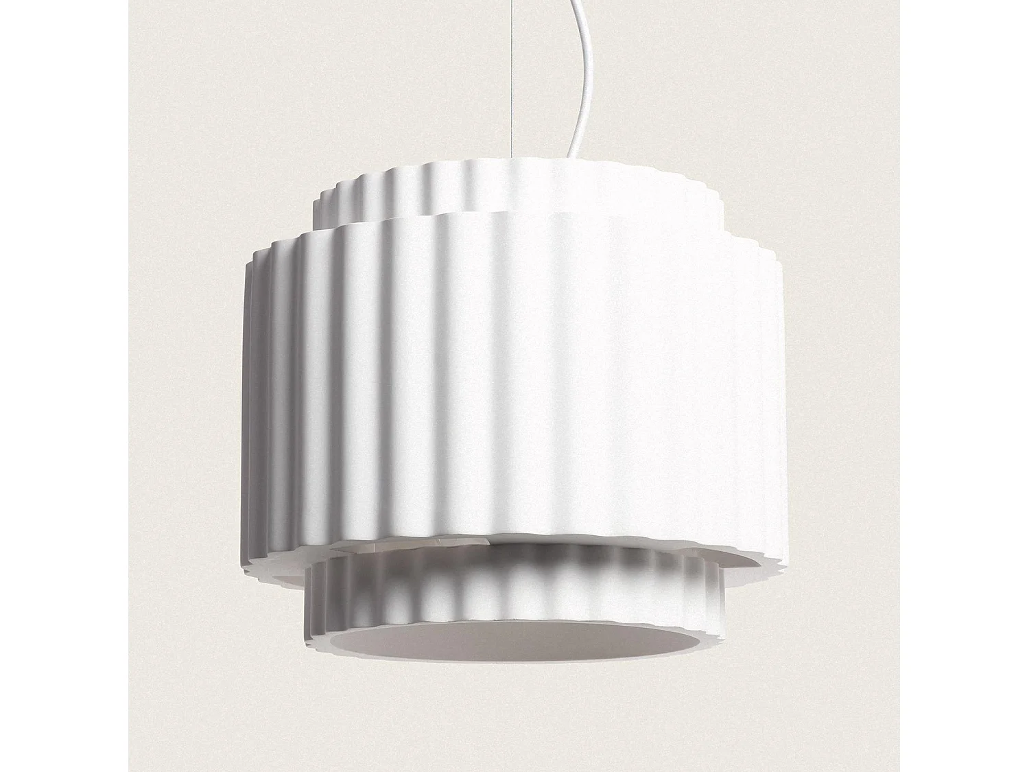 Lámpara Colgante Yeso Double Colum Blanco