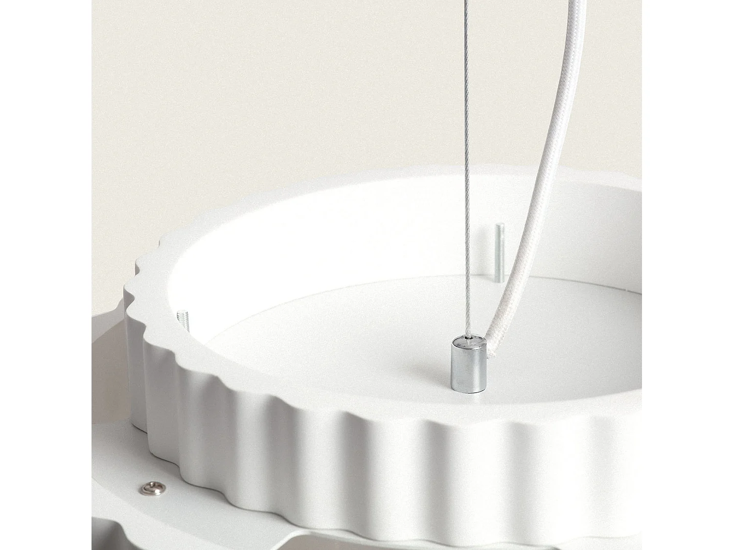 Lámpara Colgante Yeso Double Colum Blanco