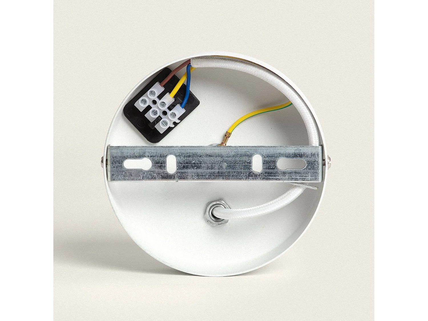 Lámpara Colgante Yeso Double Colum Blanco