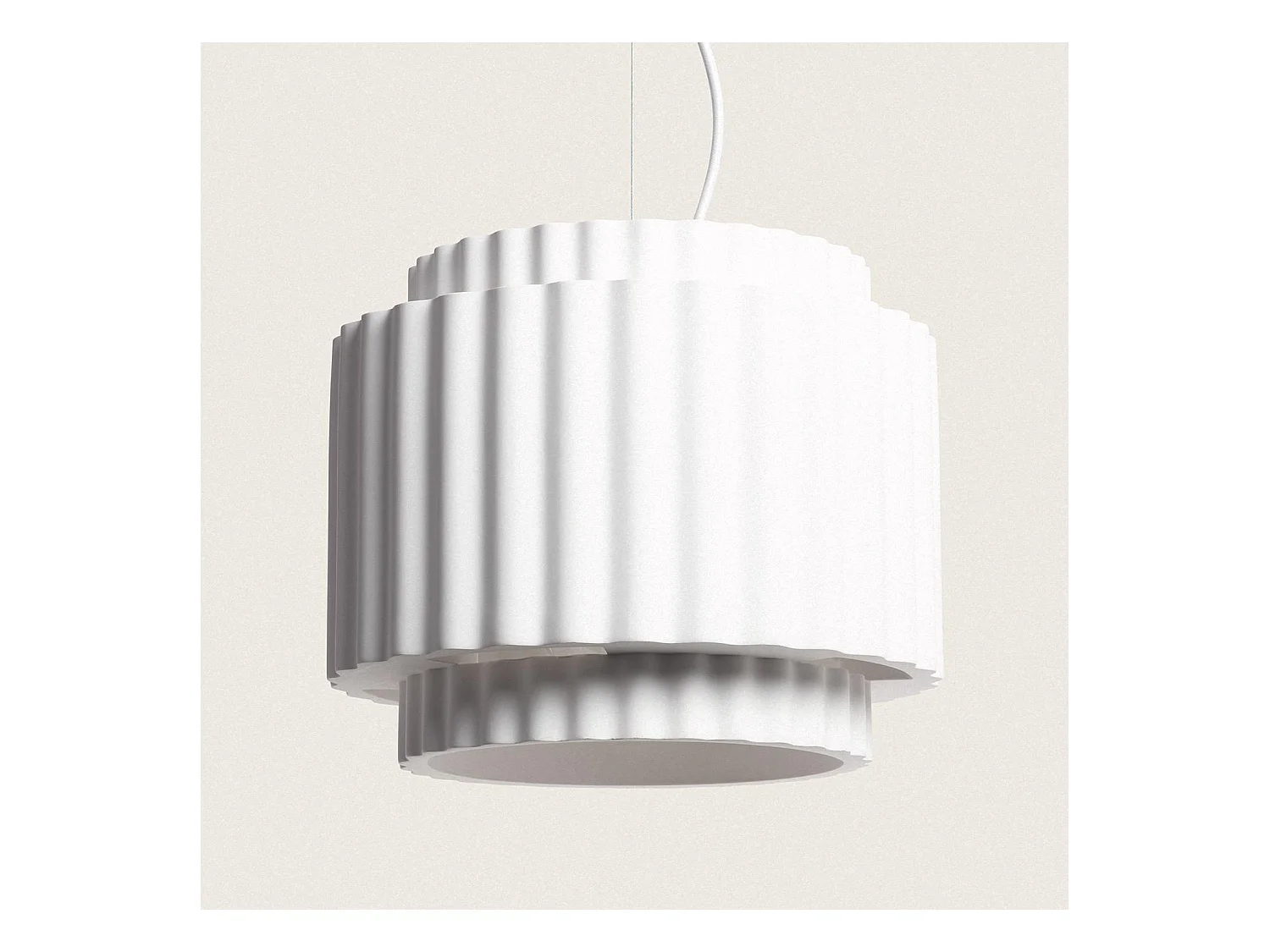 Suspension Plâtre Double Colum Blanc