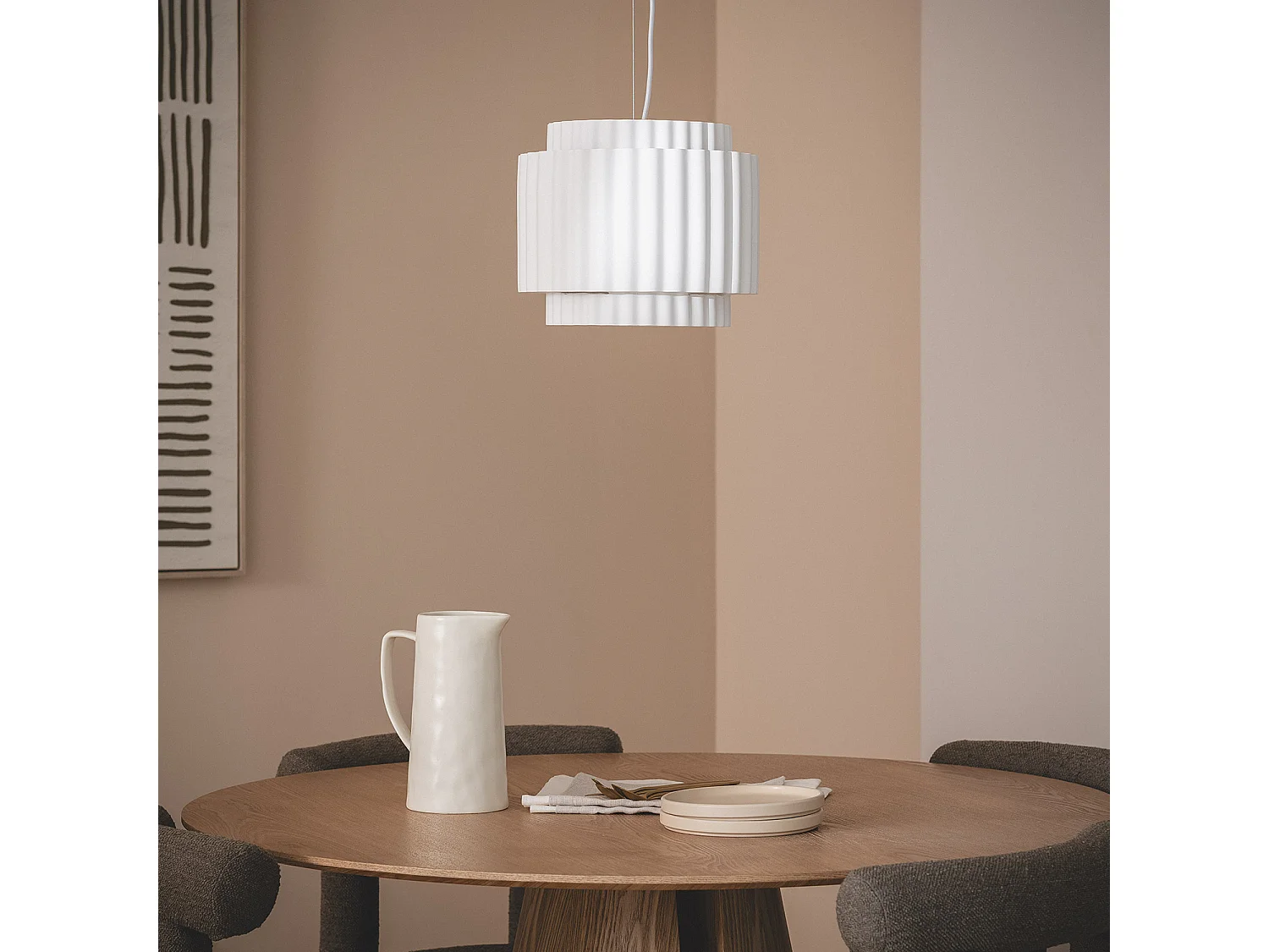 Suspension Plâtre Double Colum Blanc