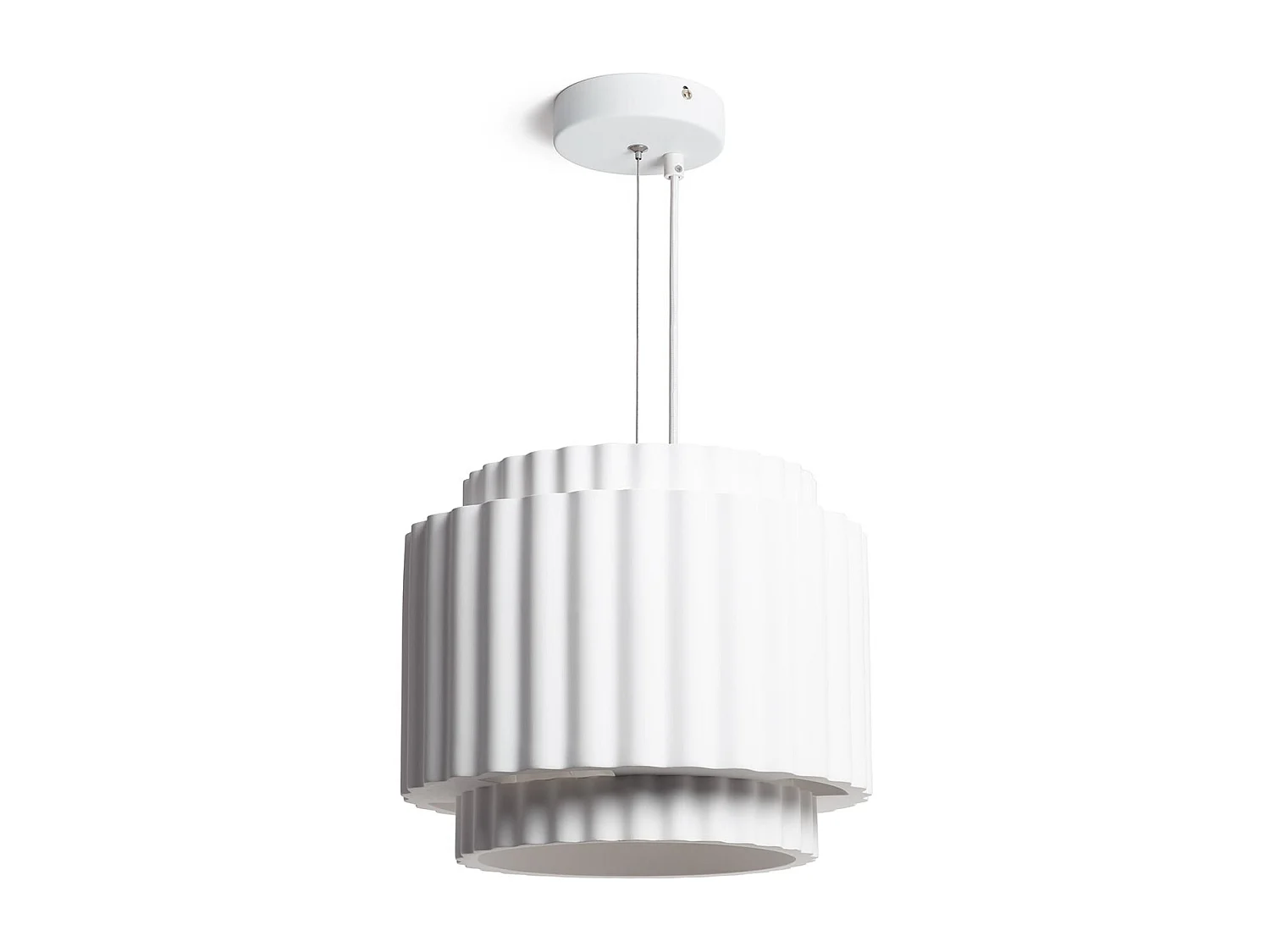 Suspension Plâtre Double Colum Blanc