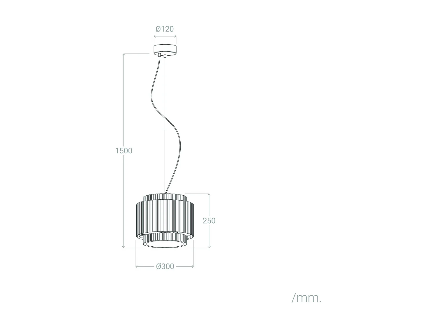 Suspension Plâtre Double Colum Blanc