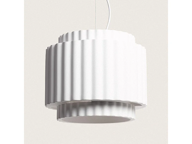 Suspension Plâtre Double Colum Blanc