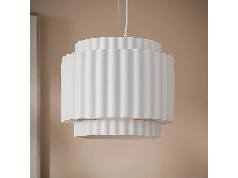 Suspension Plâtre Double Colum Blanc