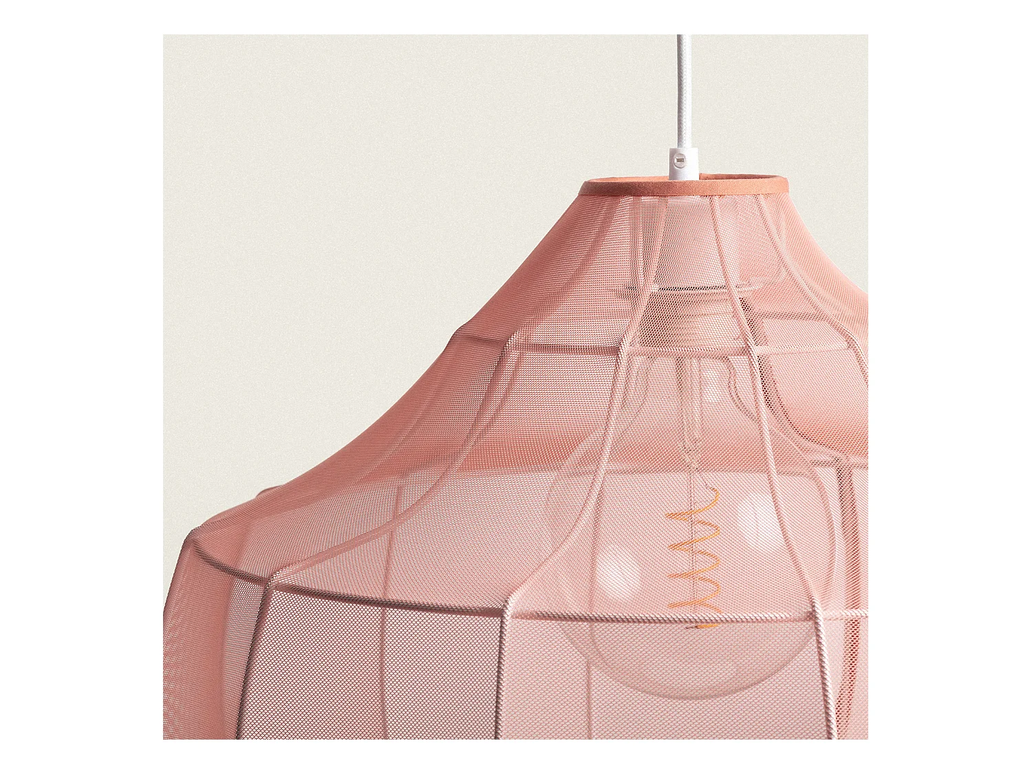 Suspension Métal et Tissu Ayla Rosa Empolvado