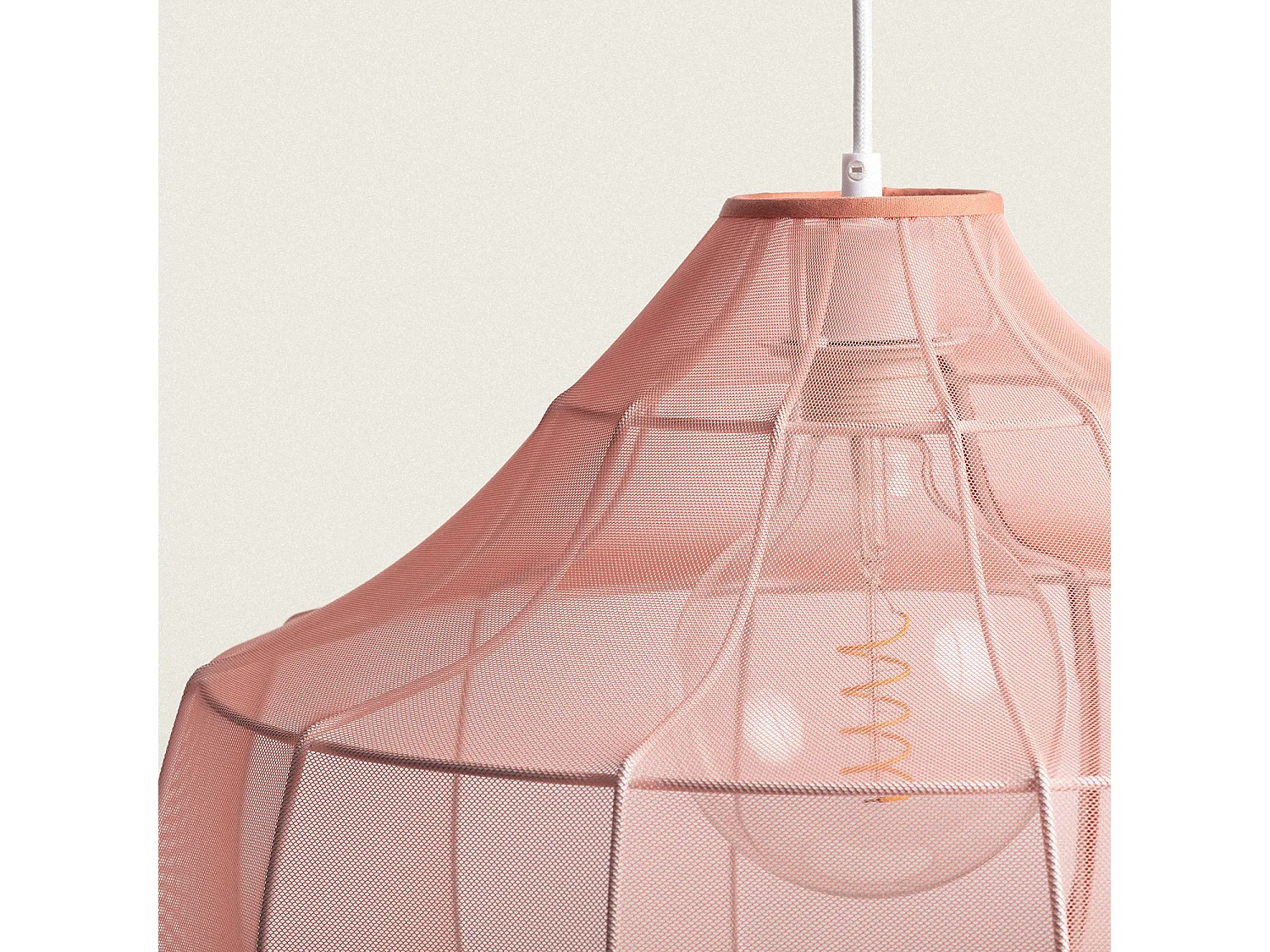 Suspension Métal et Tissu Ayla Rose poudré