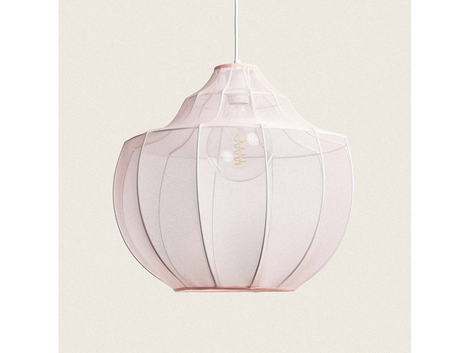 Suspension Métal et Tissu Ayla Rose pastel