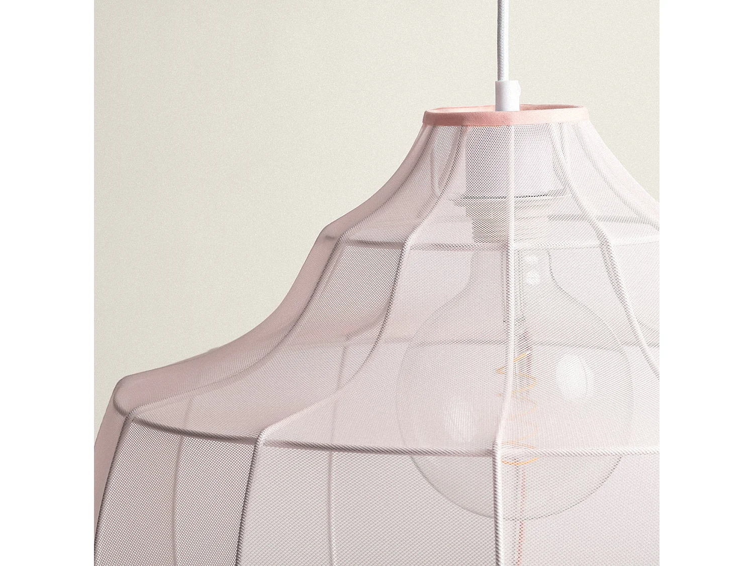 Suspension Métal et Tissu Ayla Rose pastel