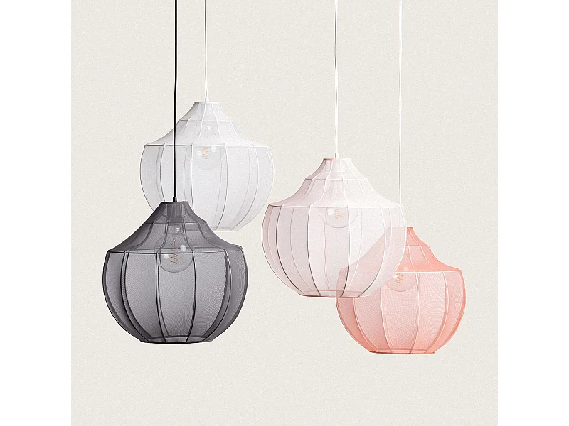 Suspension Métal et Tissu Ayla Rose pastel