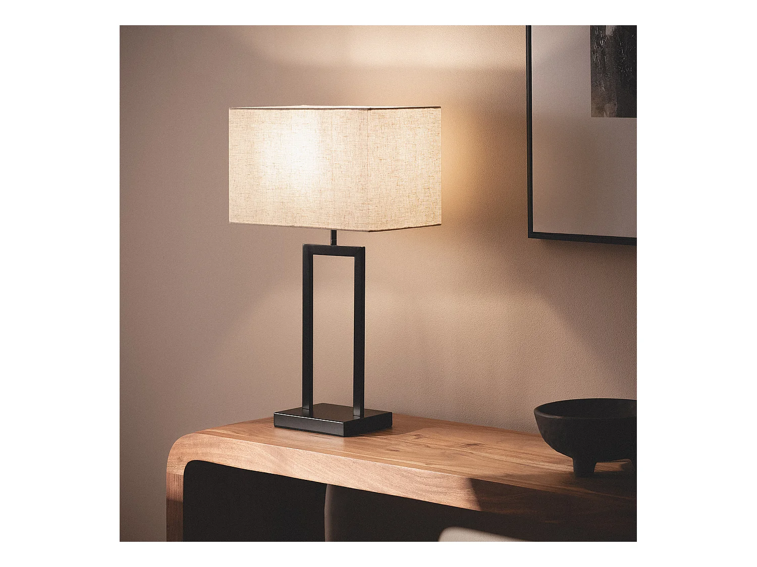 Lampe à Poser Métal et Tissu Armida Noir